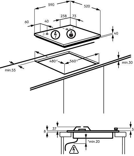 ������ �� 60 �"� ��� Electrolux KGG64362W ���������� ������ ����